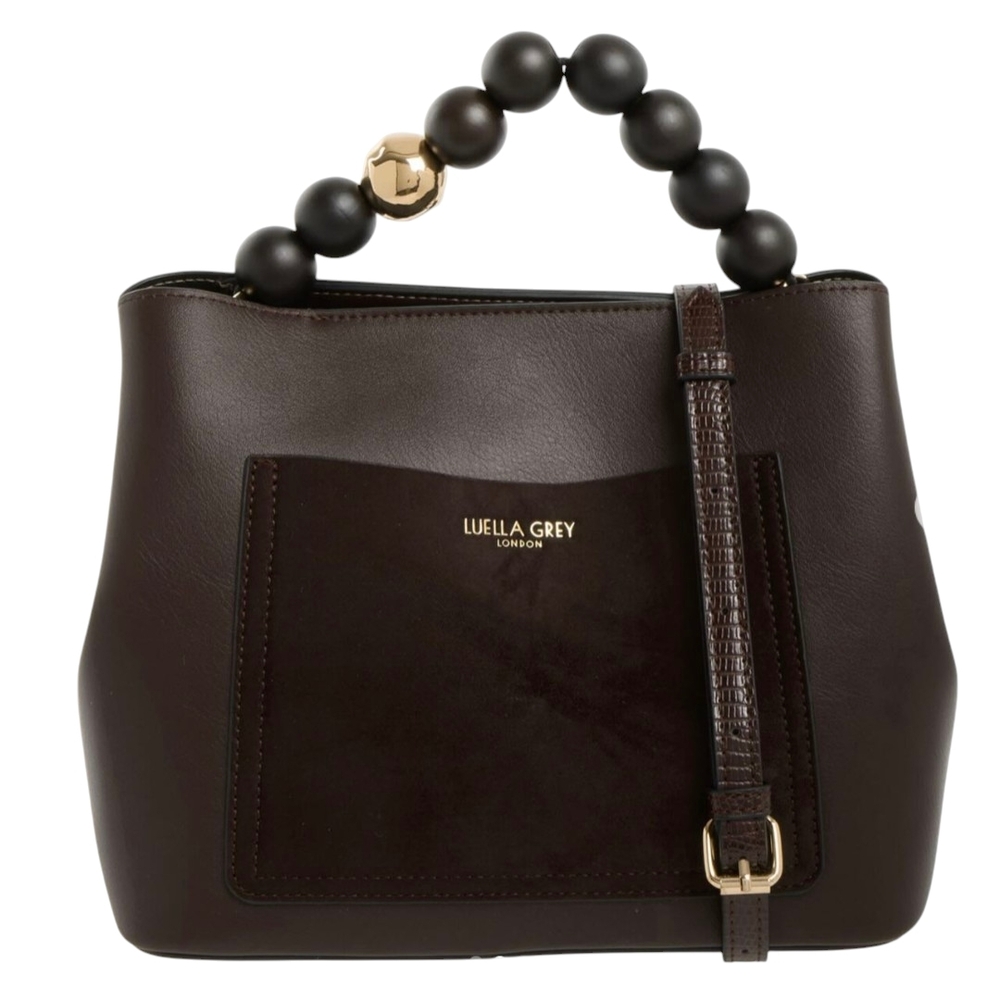 ❤ NWOT Luella Grey Chocolate Brown Crossbody Handbag  - Gorgeous!